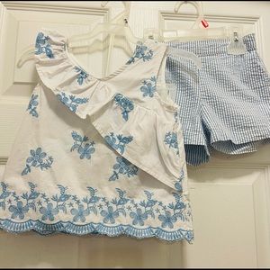 Super cute sleeveless top and matching shorts- size 4T.